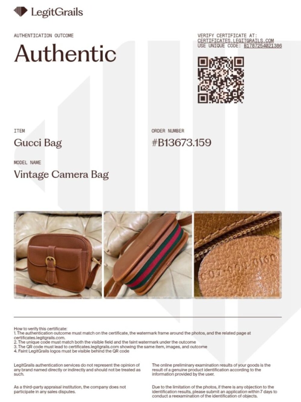 RARE Gucci Vintage Camera Bag COA Web Stripe Crossbody Cognac Leather - Picture 2 of 16